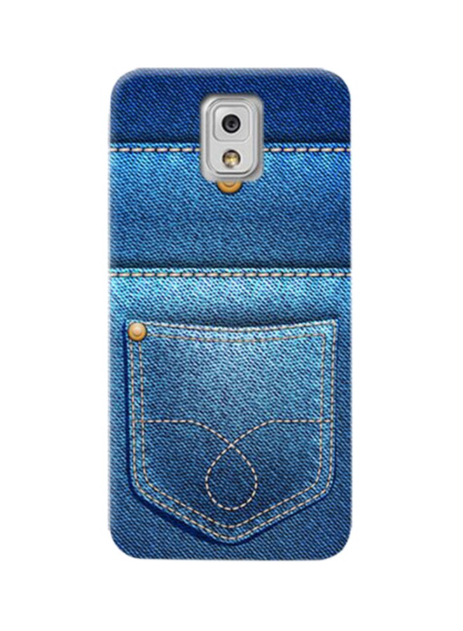 غطاء حماية بنمط الجينز لهاتف سامسونج جالاكسي نوت 3 أزرق