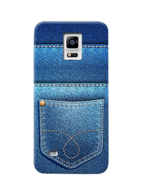Thermoplastic Polyurethane Jeans Pattern Case Cover For Samsung Galaxy Note 4 Blue