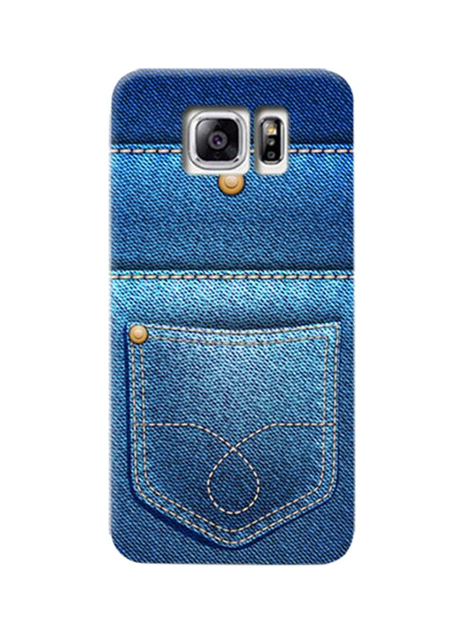 غطاء حماية بنمط الجينز لهاتف سامسونج جالاكسي نوت 5 أزرق