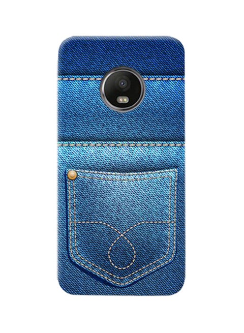 Thermoplastic Polyurethane Jeans Pattern Case Cover For Motorola Moto G5S Plus Blue