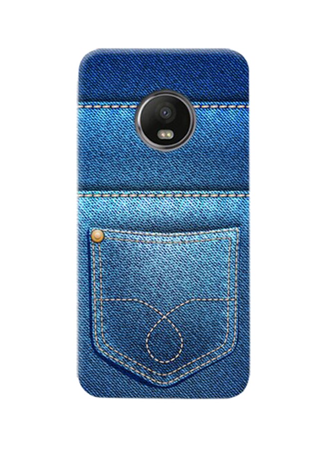 AMC DESIGN - Thermoplastic Polyurethane Jeans Pattern Case Cover For Motorola Moto G5S Plus Blue - Image 1