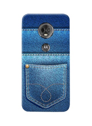 Thermoplastic Polyurethane Jeans Pattern Case Cover For Motorola Moto E5 Plus Blue - v1531990030/N15737311A_1