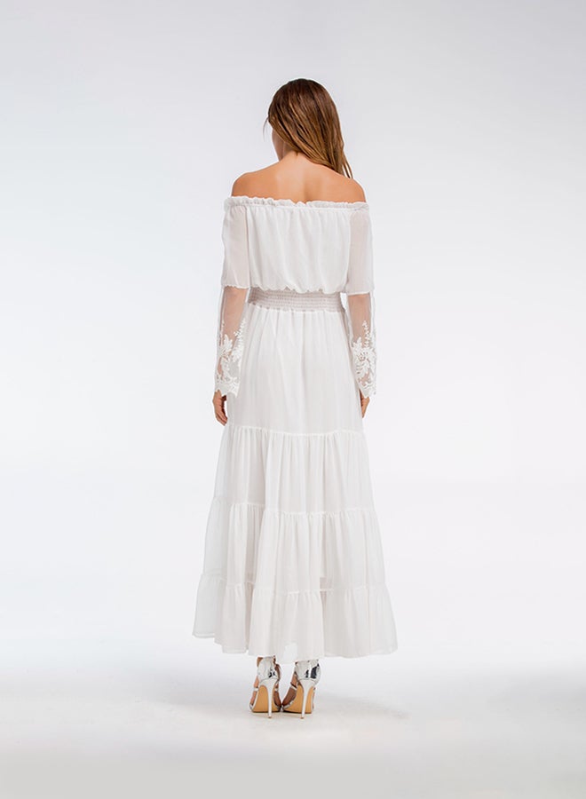 Off Shoulder Maxi Dress White  - Image 2