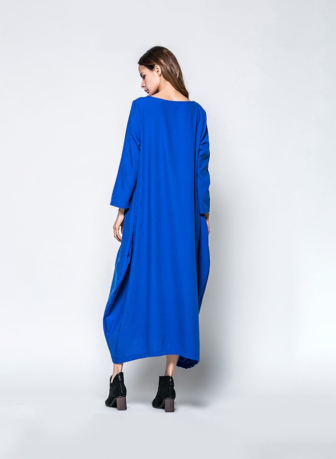 Long Sleeves Maxi Dress Blue - Image 2
