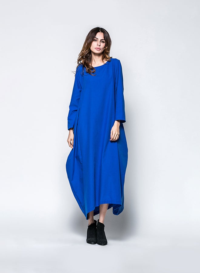 Long Sleeves Maxi Dress Blue - Image 3