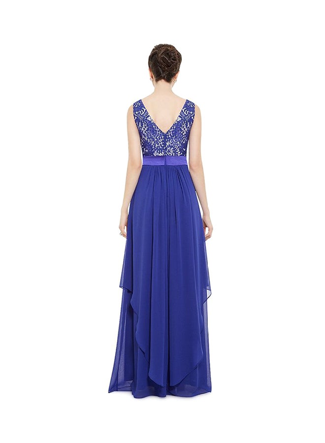 Sleeveless Elegant Maxi Dress Blue  - Image 2