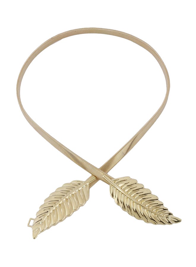 Generic - Trendy Belt Alloy Leaf Waist Belt Gold - Image 1