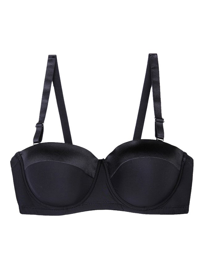 Removable Strap Plus Size Multiway Balcontte Bra Black  - Image 1