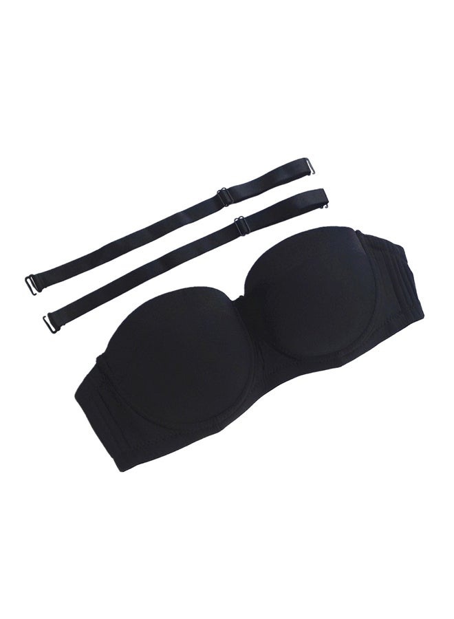 Removable Strap Plus Size Multiway Balcontte Bra Black  - Image 3