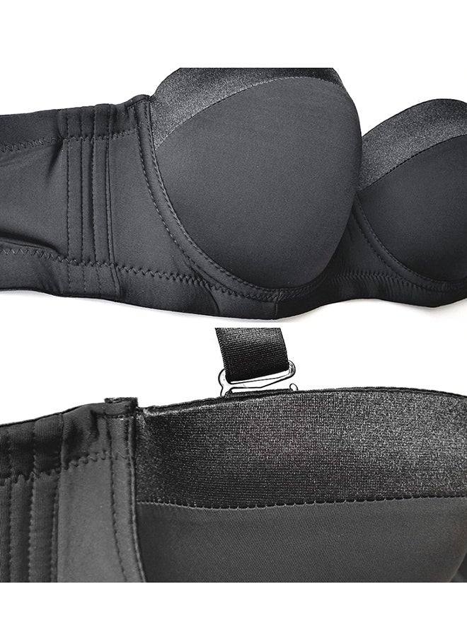 Removable Strap Plus Size Multiway Balcontte Bra Black  - Image 4