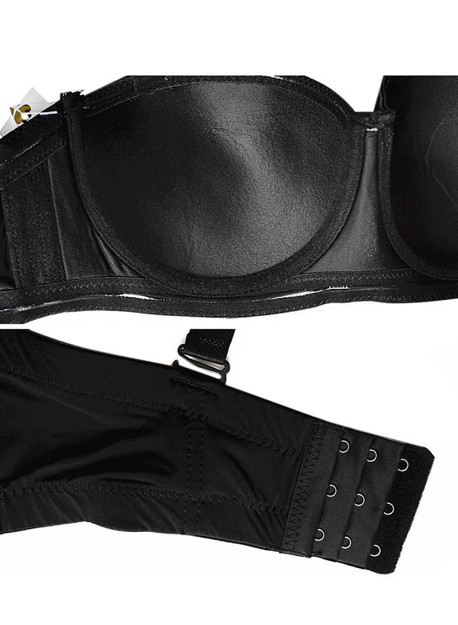 Removable Strap Plus Size Multiway Balcontte Bra Black  - Image 5