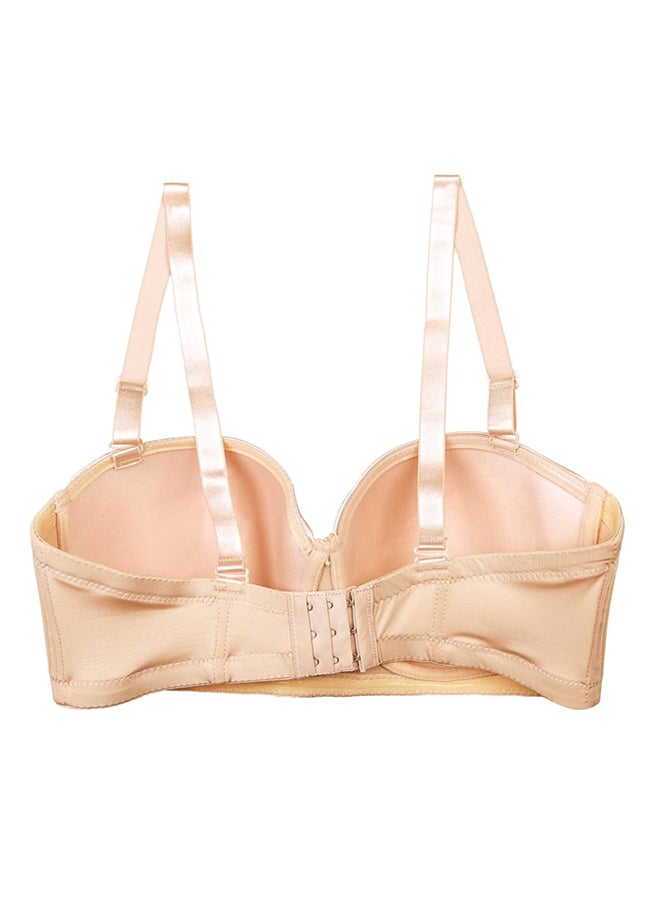 Removable Strap Plus Size Multiway Balcontte Bra Beige  - Image 2