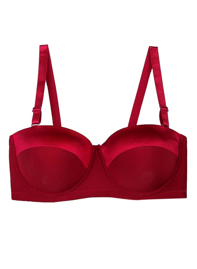 Removable Strap Plus Size Multiway Balcontte Bra Red  - Image 1