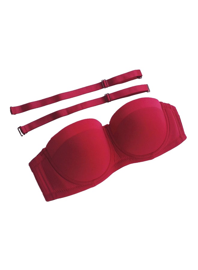 Removable Strap Plus Size Multiway Balcontte Bra Red  - Image 3