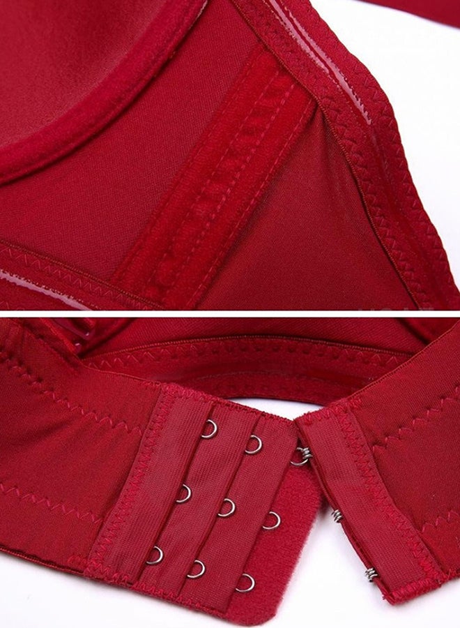 Removable Strap Plus Size Multiway Balcontte Bra Red  - Image 5