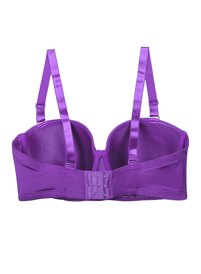 Removable Strap Plus Size Multiway Balcontte Bra Purple - Image 2