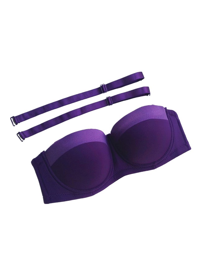 Removable Strap Plus Size Multiway Balcontte Bra Purple - Image 3