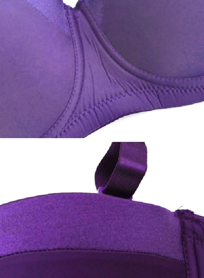 Removable Strap Plus Size Multiway Balcontte Bra Purple - Image 4