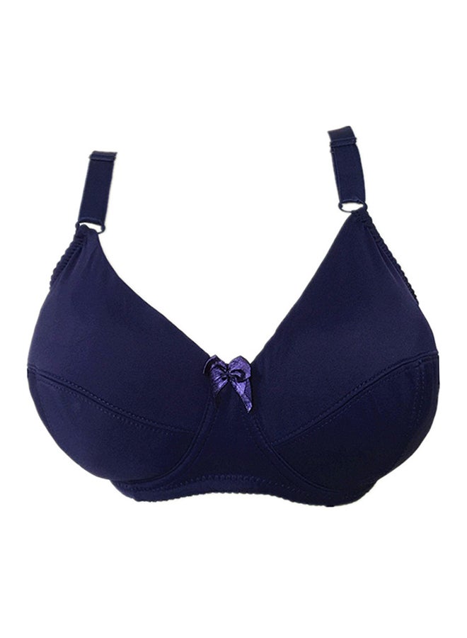 Non-padded Plus Size Underwired Bra Dark blue