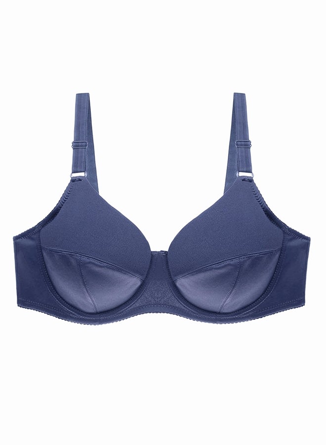 Non-padded Plus Size Underwired Bra Dark blue