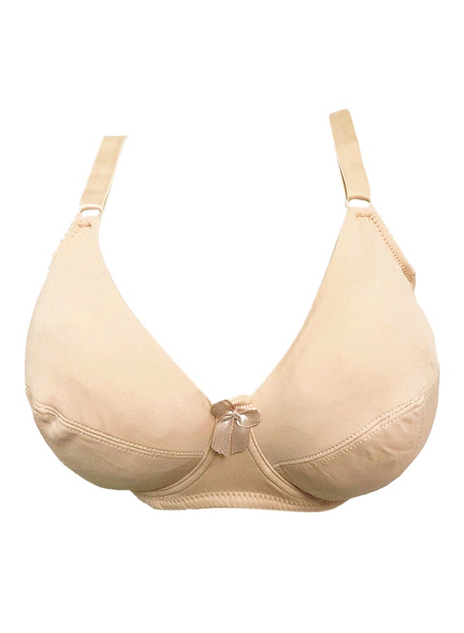 Non-padded Plus Size Underwired Bra Beige  - Image 1