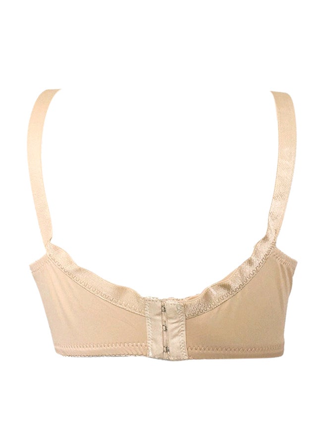 Non-padded Plus Size Underwired Bra Beige  - Image 2