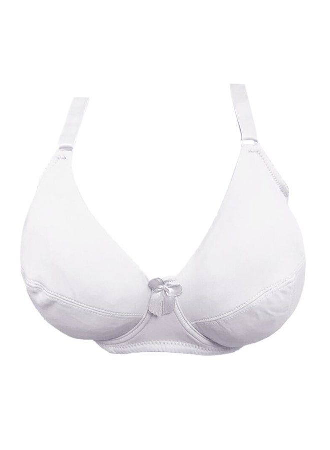 Non-padded Plus Size Underwired Bra White  - Image 1