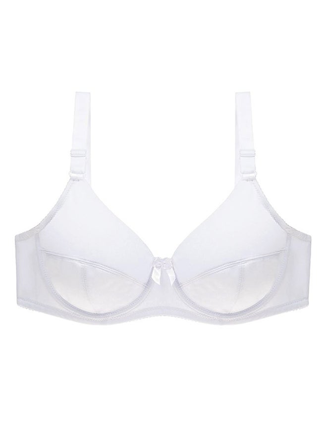 Non-padded Plus Size Underwired Bra White  - Image 4
