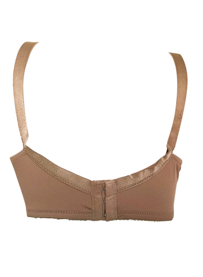 Non-padded Plus Size Underwired Bra Beige  - Image 2