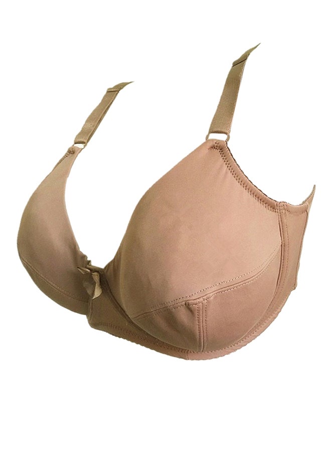Non-padded Plus Size Underwired Bra Beige  - Image 3