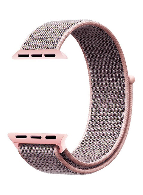 Nylon Replacement Wrist Band For Apple Watch Series 3/2/9 Grey/Pink