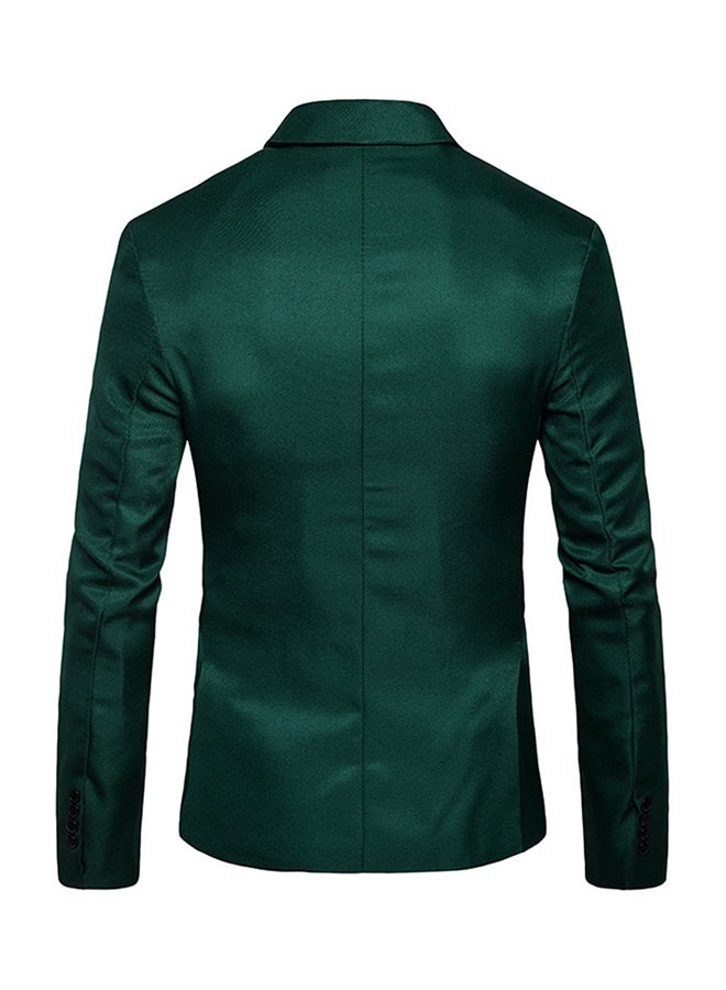ALEOBONWAY - British Style Slim Fit Plus Size Blazers Dark Green - Image 1
