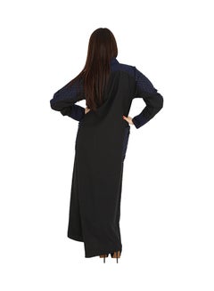رهف عباية مطرزة بأكمام طويلة أزرق البحرية أسود  - Image 2