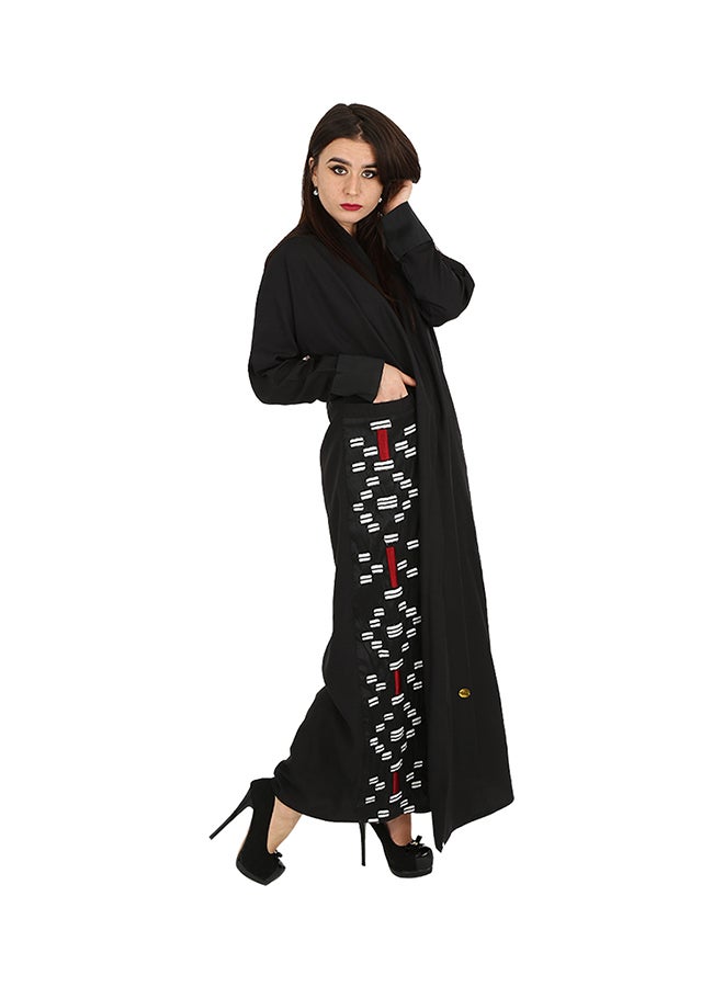 Rahaf Pattern Design Long Sleeves Abaya Multicolour - Image 3