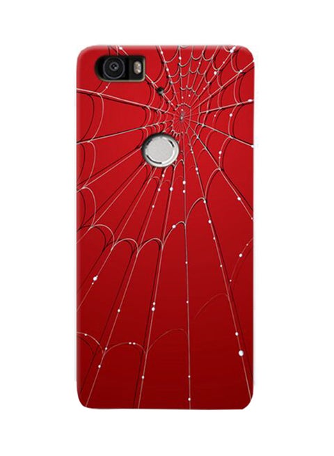 Thermoplastic Polyurethane Spider Web Pattern Case Cover For Huawei Nexus 6P Red
