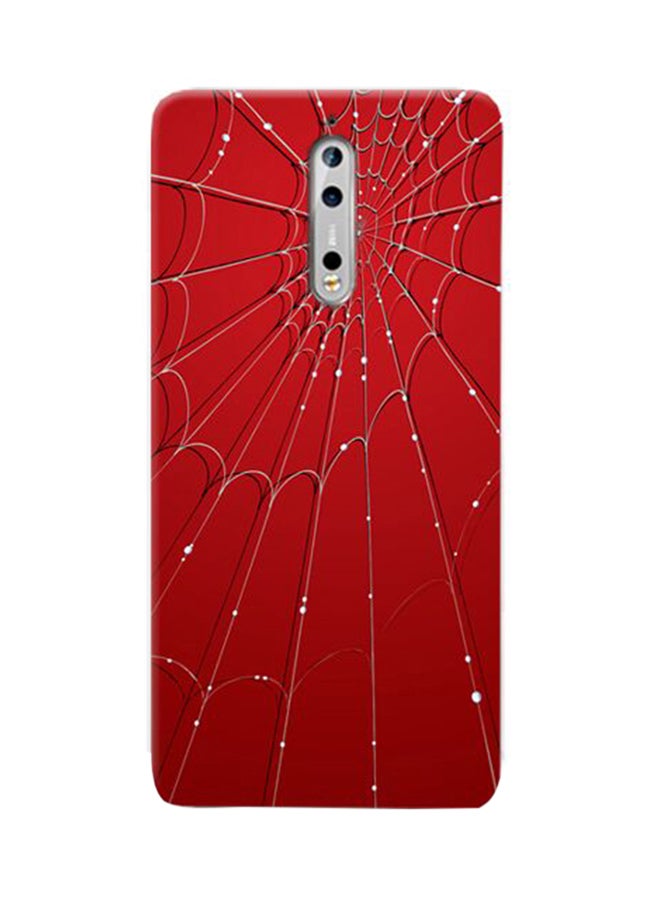 غطاء حماية واقٍ بنقش شبكة العنكبوت لهاتف نوكيا 8 أحمر