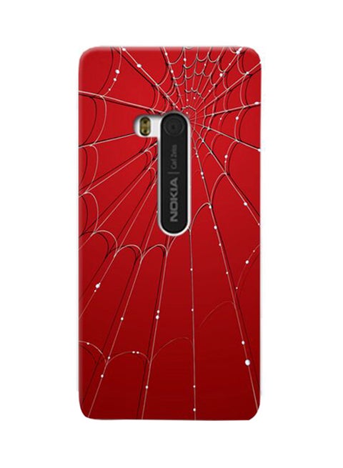 Thermoplastic Polyurethane Spider Web Pattern Case Cover For Nokia Lumia 920 Red