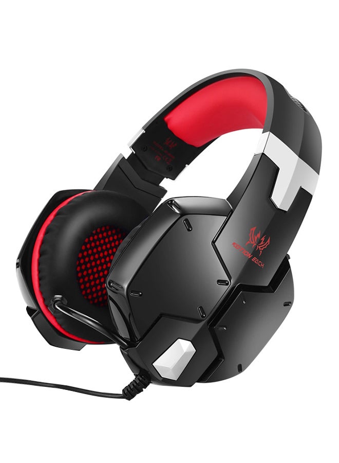 كوشن إيتش سماعة رأس G1200 سلكية للألعاب بتصميم يغطي الأذن مزودة بميكروفون لجهاز الألعاب بلايستيشن 4/ جهاز الألعاب بلايستيشن 5/ إكس بوكس ون/ إكس بوكس سيريس إكس/ نينتندو سويتش/ الحاسوب - Image 1