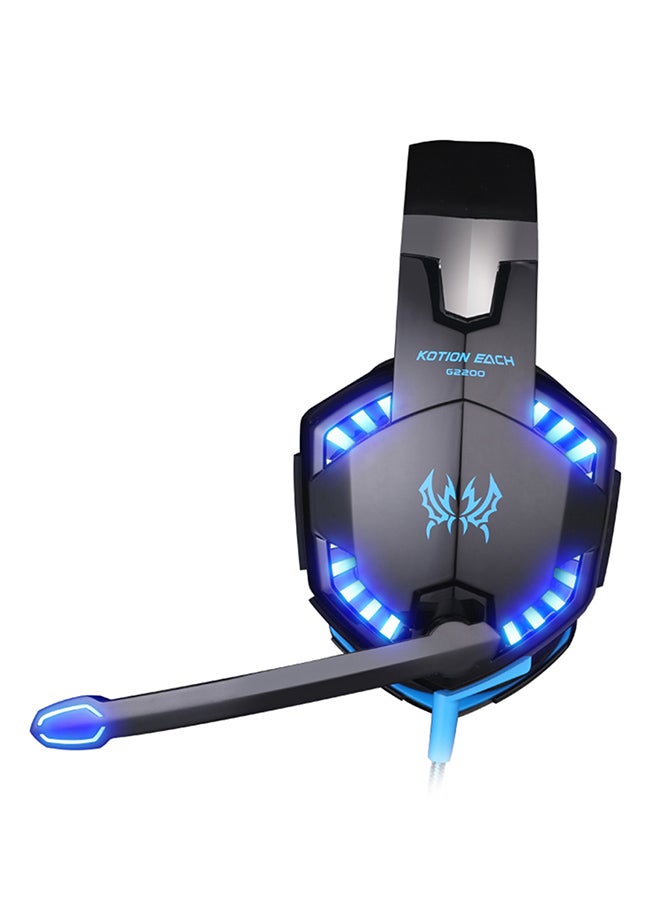 Noise Canceling Wired Over-Ear Headset With Microphone Black/Blue - v1532025490/N15509175A_4