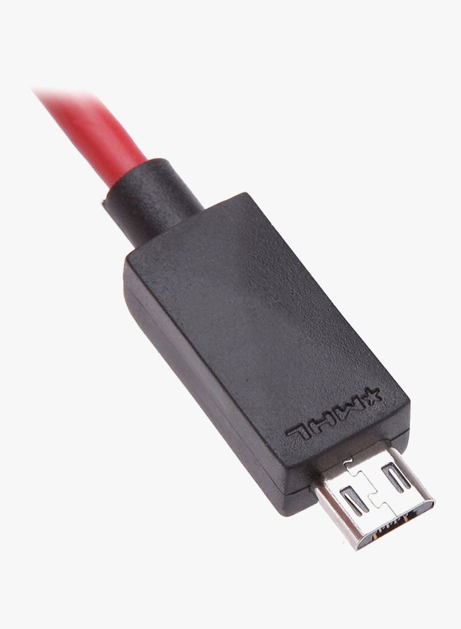 كابل محوّل مايكرو USB إلى HDMI أحمر - Image 3