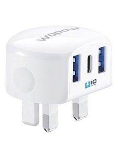 وبو شاحن حائط باور بوست آي كيو بمنفذي USB أبيض  - Image 1