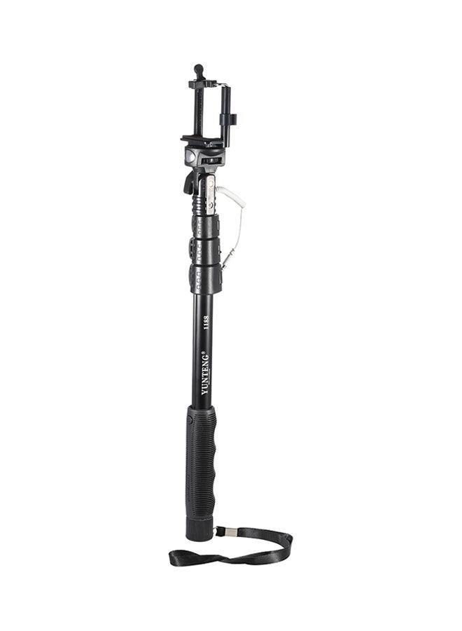 Monopod Wire Cable Selfie Stick Black - Image 1