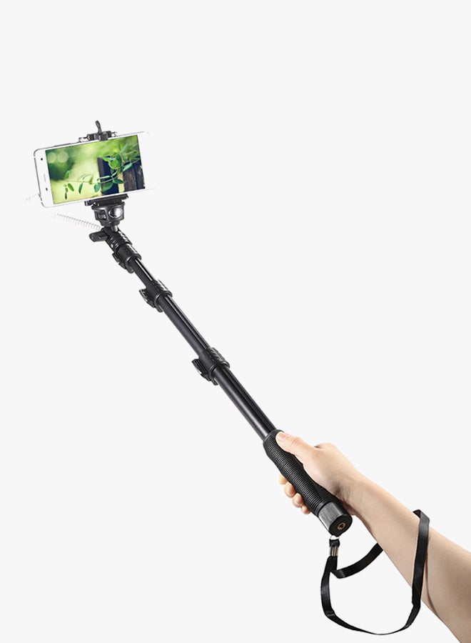 Monopod Wire Cable Selfie Stick Black - Image 3