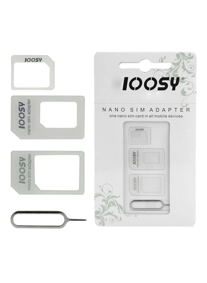 Maxtouuch Nano Micro Standard SIM Card Adapter Silver