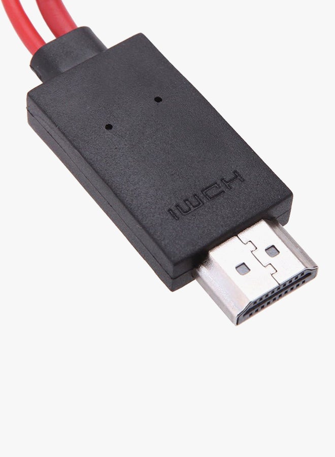 كابل MHL صوت وصورة من مايكرو USB إلى HDMI للتلفزيون أحمر - Image 4