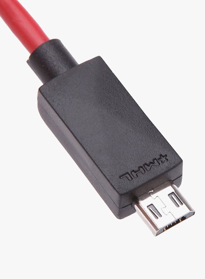 كابل MHL صوت وصورة من مايكرو USB إلى HDMI للتلفزيون أحمر - Image 5