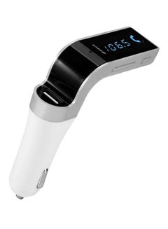 CARG7 Wireless Bluetooth Hands-Free USB Port Car Charger Grey/White  - Image 1
