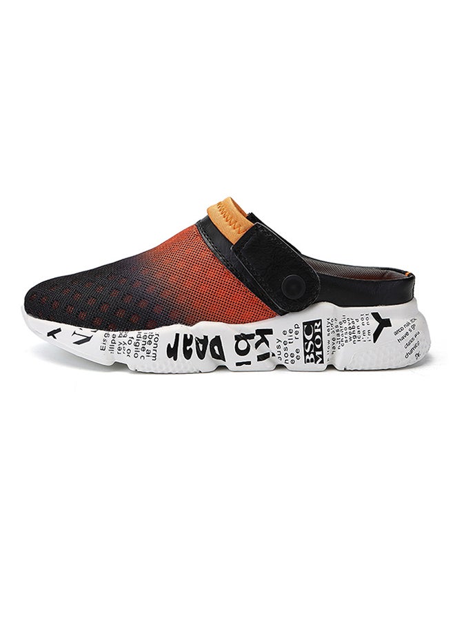 Mesh Detailed Slippers Orange/Black/White  - Image 1