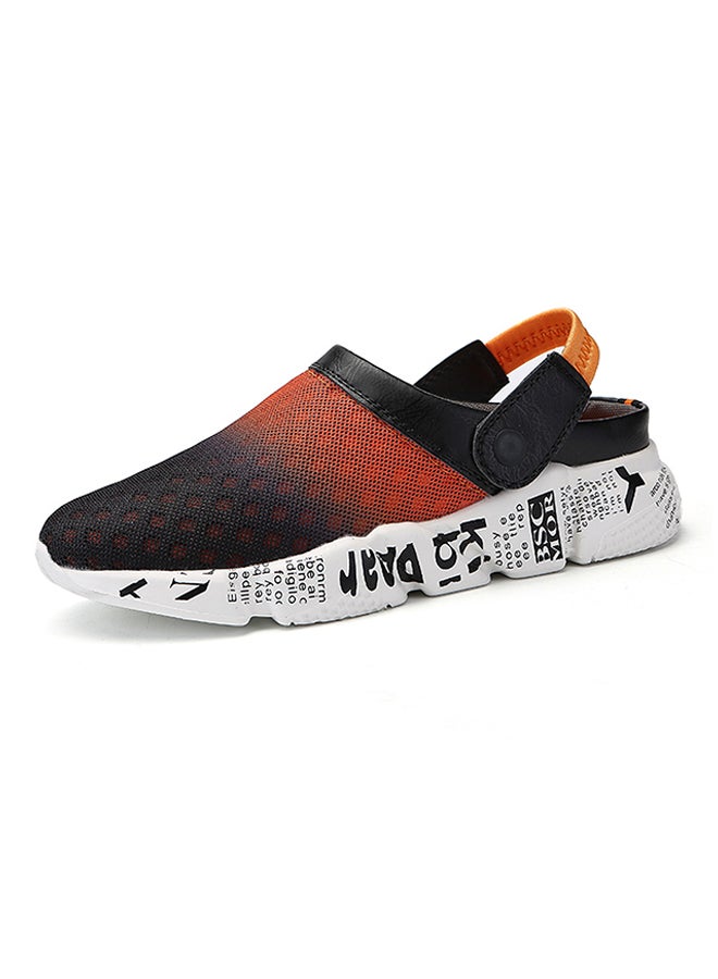 Mesh Detailed Slippers Orange/Black/White  - Image 2