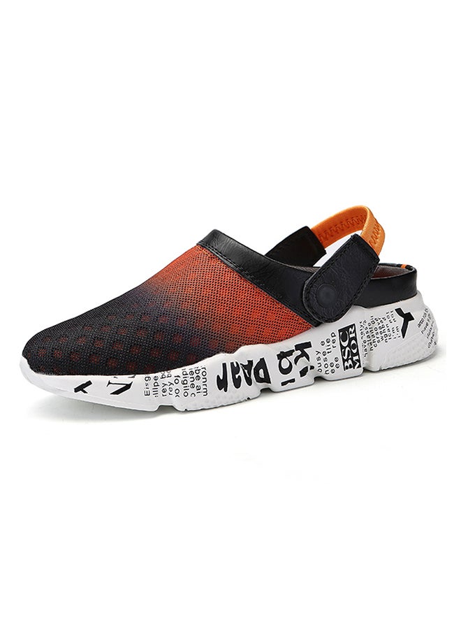 Mesh Detailed Slippers Orange/Black/White  - Image 3